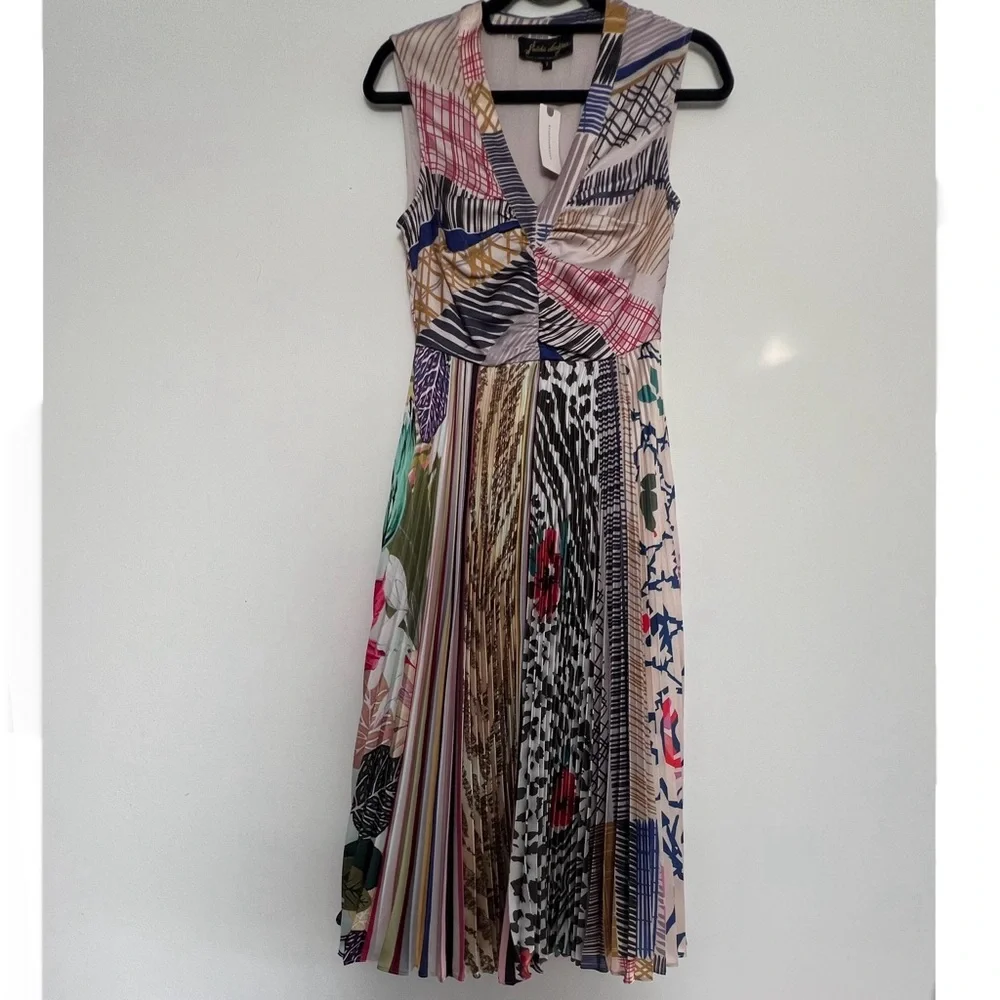 NWT Anthropologie Geisha Designs Jacinta Pleated Midi Dress - 2 - Picture 3 of 9